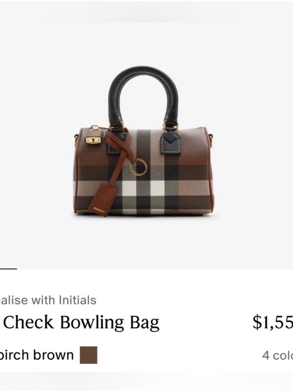 Burberry Brown and Black Check Mini Top-Handle Satchel - Picture 10 of 10